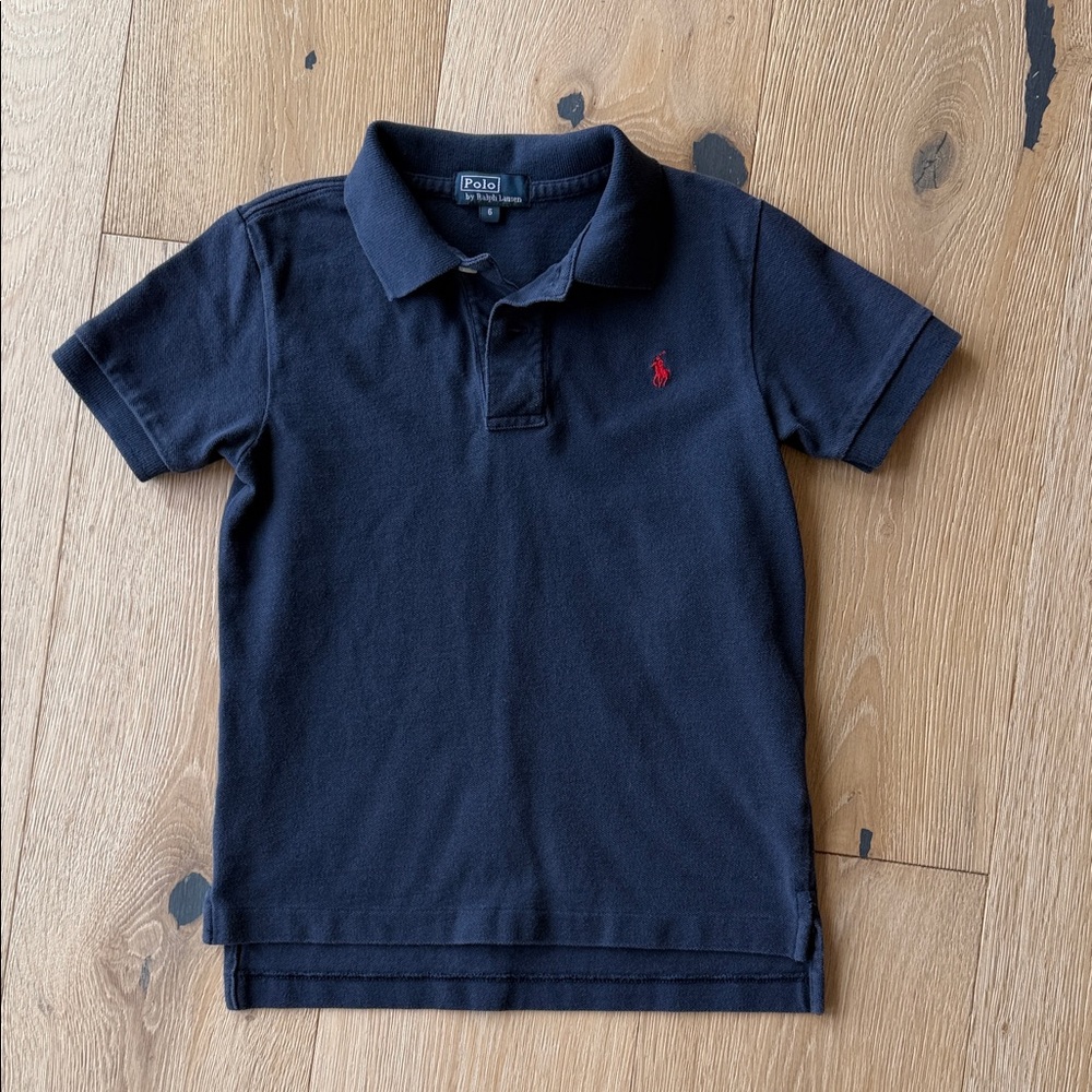 Ralph Lauren Navy Polo Shirt with Red Pony - Kids